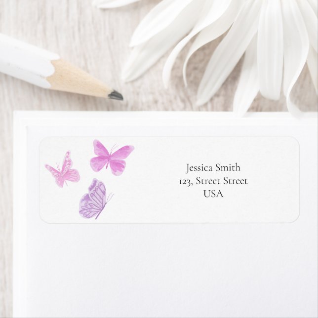 Watercolor Pink Butterfly  (Insitu)