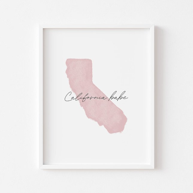 Watercolor Pink California babe print (Creator Uploaded)