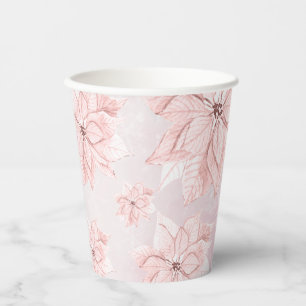watercolor Pink Christmas Ornament ball birthday Paper Cups