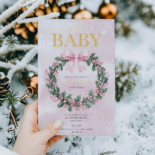 watercolor Pink Christmas Santa 1st birthday 