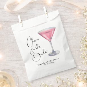 Watercolor Pink Cocktail Bridal Shower Favour Bags