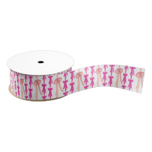 Watercolor Pink Coquette Bows Grosgrain Ribbon