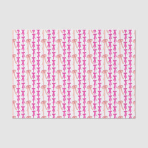 Watercolor Pink Coquette Bows Tissue Paper
