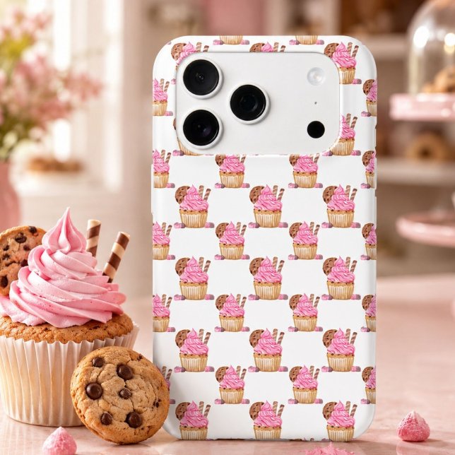 Watercolor Pink Cupcake With Chocolate Pattern (Creator Uploaded)