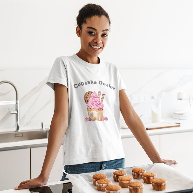 Watercolor Pink Cupcake With Cookies Dealer T-Shirt (Creator Uploaded)