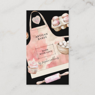 Watercolor Pink Desserts Pastry Chef Business Card