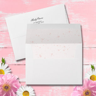 Watercolor Pink Dots FREE Return Address Envelope