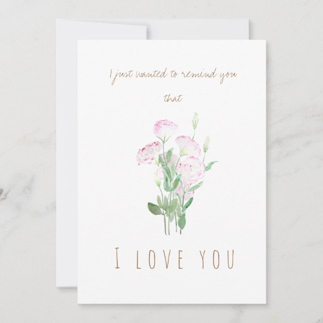 watercolor pink eustoma  flowers greeting card (Front)