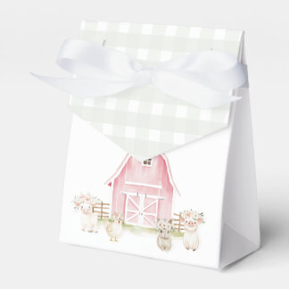 Watercolor Pink Farm Animals Baby Shower Favour Bo Favour Box