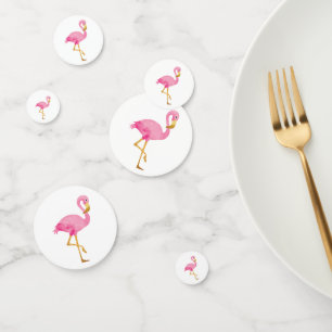 Watercolor Pink Flamingo Confetti
