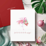 Watercolor Pink Flamingo Florida Beach Christmas Holiday Card<br><div class="desc">Celebrate Christmas in July 2025 with tropical flair! This festive beach theme holiday card features a replica of my original watercolor pink flamingo artwork—dressed up in a vibrant wreath and bow, all set against a crisp white background. The playful phrase “FA LA LA LA LA, LA LA MINGO!” is highlighted...</div>