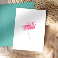 Watercolor Pink Flamingo Gifts Greeting Card