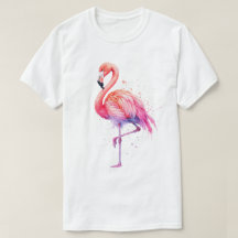 Watercolor Pink Flamingo Paint Splatter