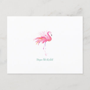 Watercolor Pink Flamingo Postcard