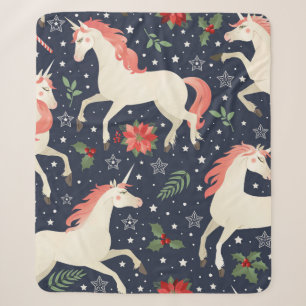 Watercolor pink flamingos, exotic birds, tropical sherpa blanket