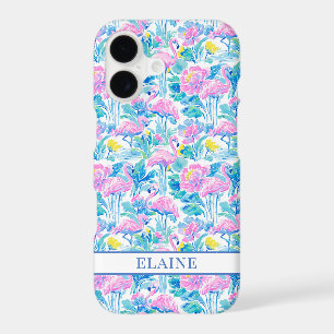 Watercolor Pink Flamingos Monogrammed
