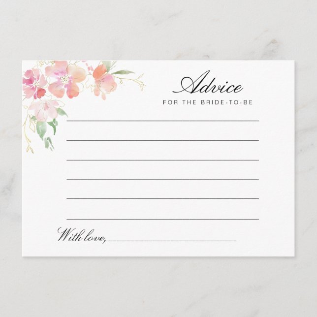 watercolor pink floral advice (Front)