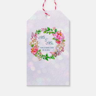 Watercolor Pink Floral and Butterfly Spring Throw Gift Tags