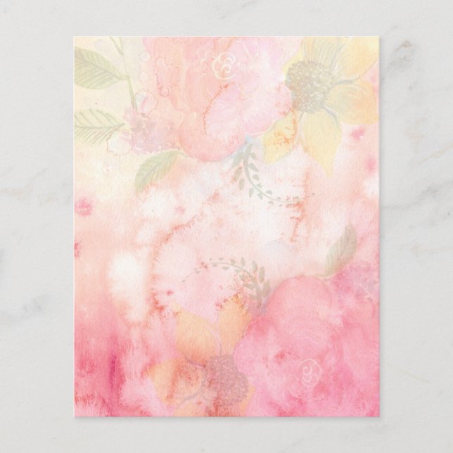 Watercolor Pink Floral Background Flyer (Front)