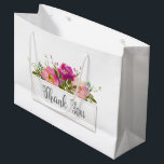 Watercolor Pink  Floral Bridal Shower Large Gift Bag<br><div class="desc">Wow is what your guests will say! Beautiful trendy typography is complimented by a lovely watercolor bouquet. Perfect for your special occasion.</div>