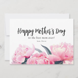 watercolor pink floral happy mother's day card