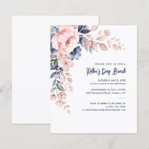 Watercolor Pink Floral Mother's Day Brunch Invites