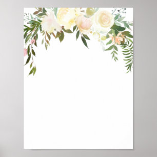 Watercolor Pink Floral Poster - Add your own text