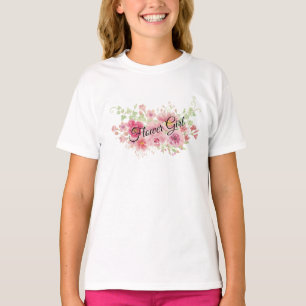 Watercolor Pink Floral T-Shirt (FLOWER GIRL)