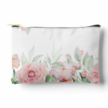 Watercolor Pink Floral Throw Pillow