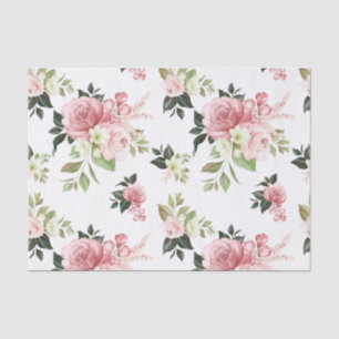 Watercolor Pink Floral Tissue Paper