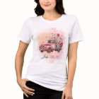 Watercolor Pink Floral Vintage Truck Bible Verse