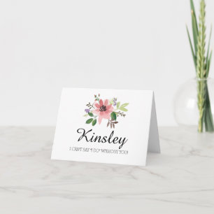 Watercolor Pink Flower Burst   Be My Bridesmaid? Invitation