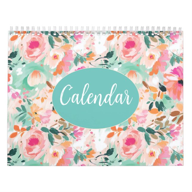 Watercolor Pink Flower Calendar (Cover)