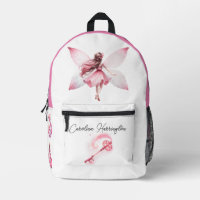 Watercolor Pink Flower Fairy Magic Wand Mushroom