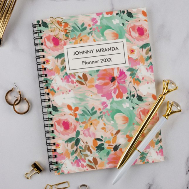 Watercolor Pink Flower Month and Week  Planner (Creator Uploaded)