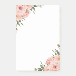 Watercolor Pink Flower Post-it Notes