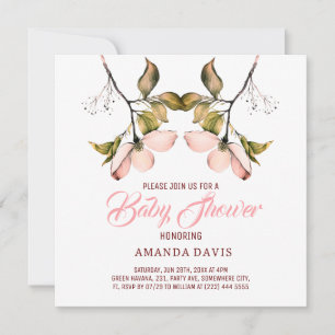 Watercolor Pink Flowering Dogwood Baby Shower