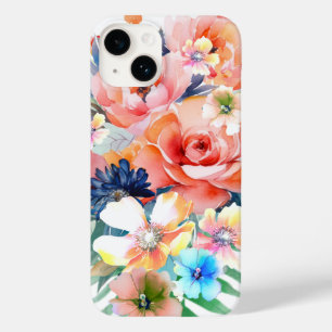 Watercolor pink flowers Case-Mate iPhone 14 case