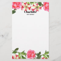 Watercolor Pink Flowers Circle Wreath