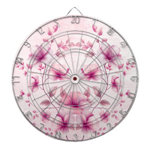 Watercolor Pink Flowers Dartboard