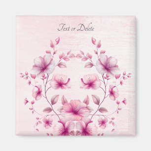 Watercolor Pink Flowers Magnet