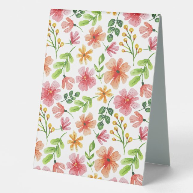 Watercolor Pink Flowers Pattern (Front)