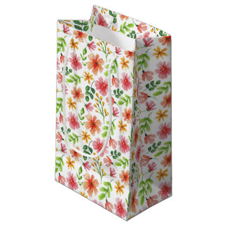 Watercolor Pink Flowers Pattern-69677 Small Gift Bag