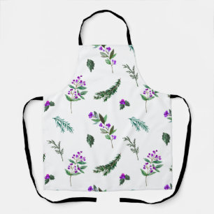 Watercolor Pink Flowers Pattern Gift Apron