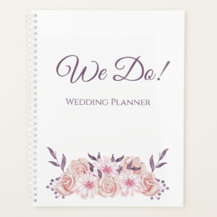 Watercolor Pink Flowers- Wedding-Planner Planner