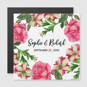 Watercolor Pink Flowers Wreath Illustration