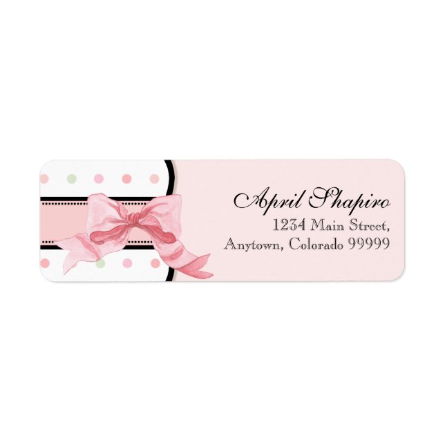 Watercolor Pink French Bow n Polka Dots Envelope  (Front)