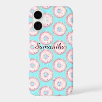 Watercolor Pink Glazed Sprinkle Doughnuts