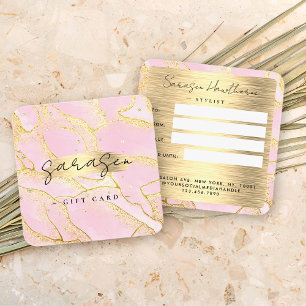 Watercolor Pink Gold Foil Gift Certificate Glitter