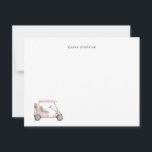 Watercolor Pink Golf cart, Golfers Personalised  Thank You Card<br><div class="desc">Personalised Flat thank you card for golfers featuring watercolor pink golf cart with golf bag illustration.</div>